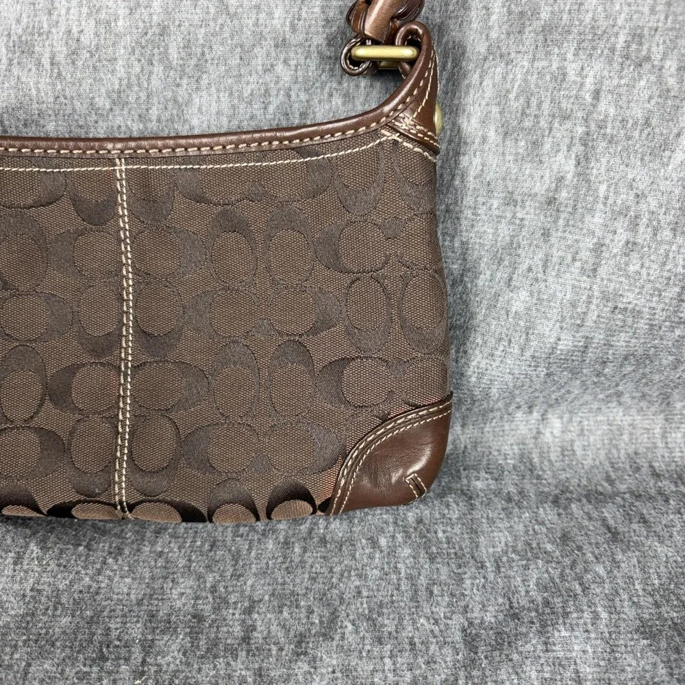 Vintage Y2K Coach Bleecker Signature Jacquard Shoulder/Hobo Bag Dark Brown 11430